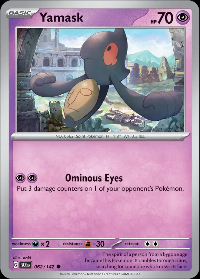 Karta Pokémon: Stellar Crown - 062 - Yamask (Reverse Holo)