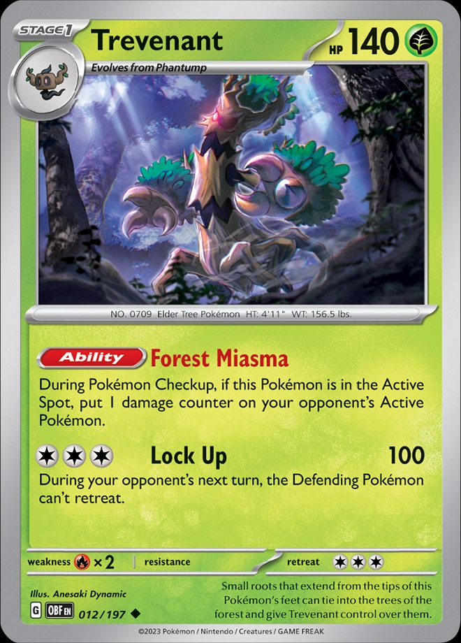 Karta Pokémon: Obsidian Flames - 012 - Trevenant