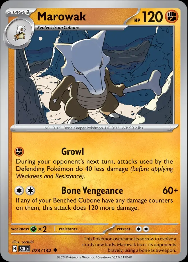 Karta Pokémon: Stellar Crown - 073 - Marowak (Reverse Holo)