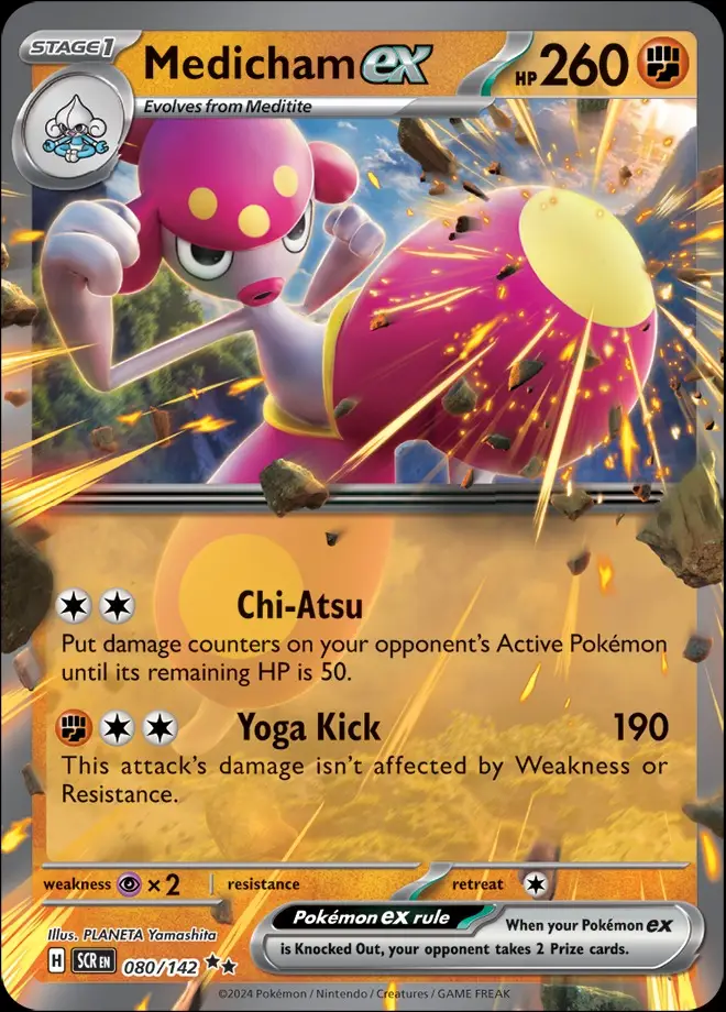 Karta Pokémon: Stellar Crown - 080 - Medicham ex