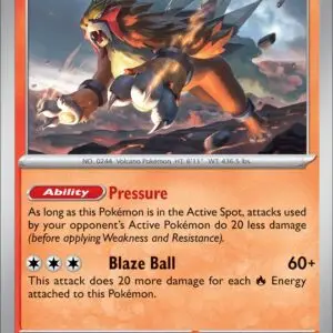 Karta Pokémon: Obsidian Flames - 030 - Entei (Reverse Holo)