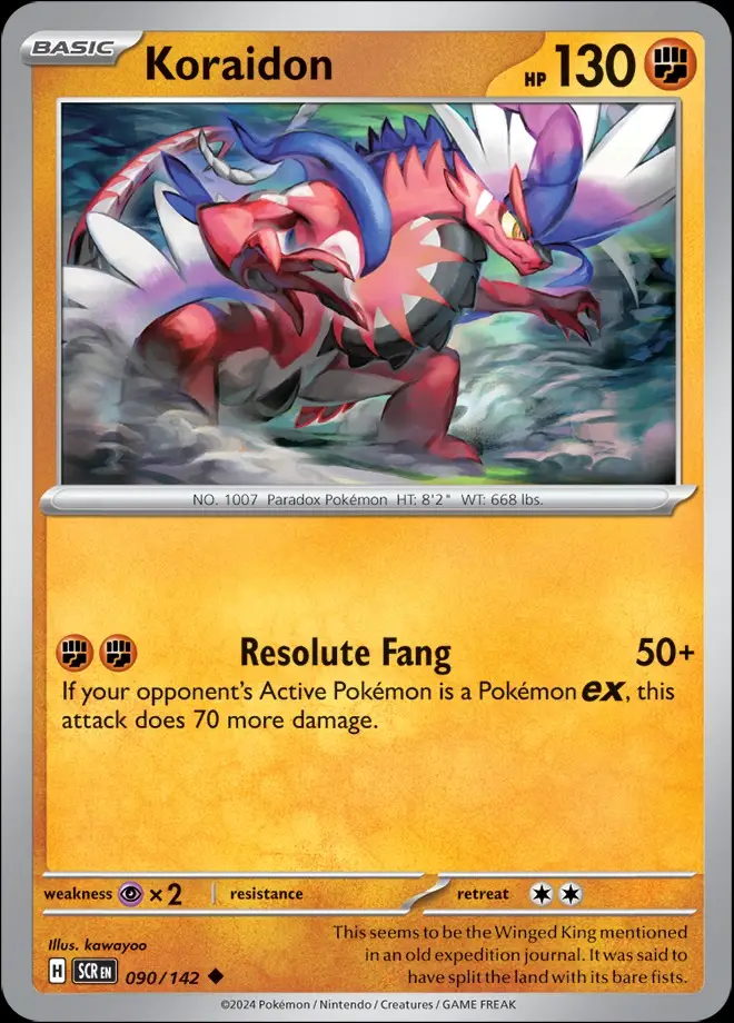 Karta Pokémon: Stellar Crown - 090 - Koraidon (Reverse Holo)