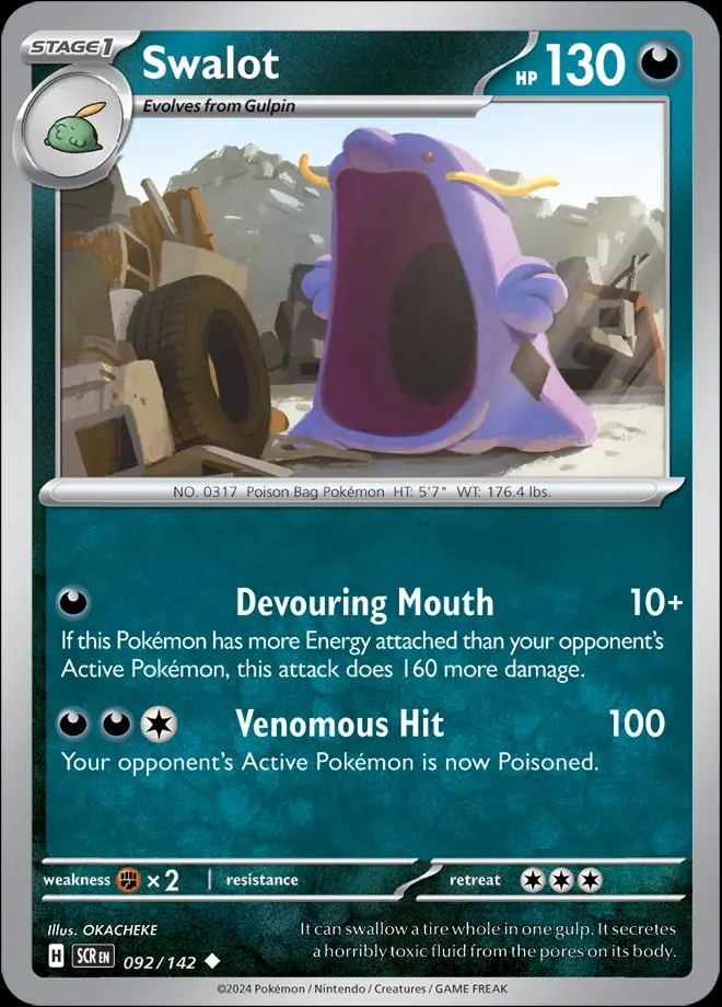 Karta Pokémon: Stellar Crown - 092 - Swalot (Reverse Holo)