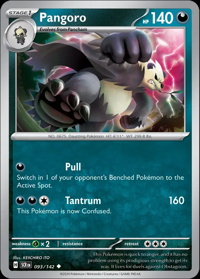 Karta Pokémon: Stellar Crown - 093 - Pangoro (Reverse Holo)