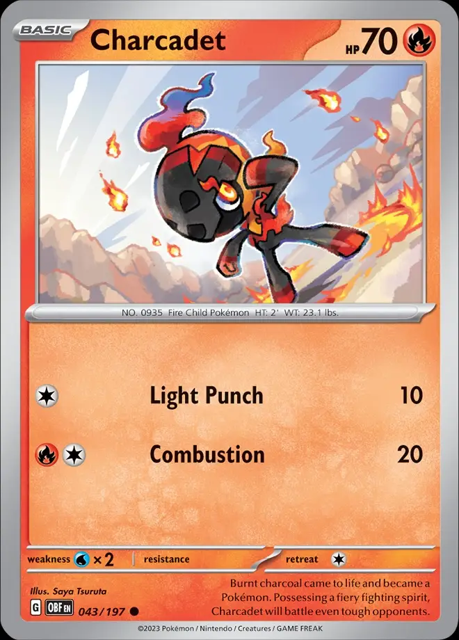 Karta Pokémon: Obsidian Flames - 043 - Charcadet (Reverse Holo)