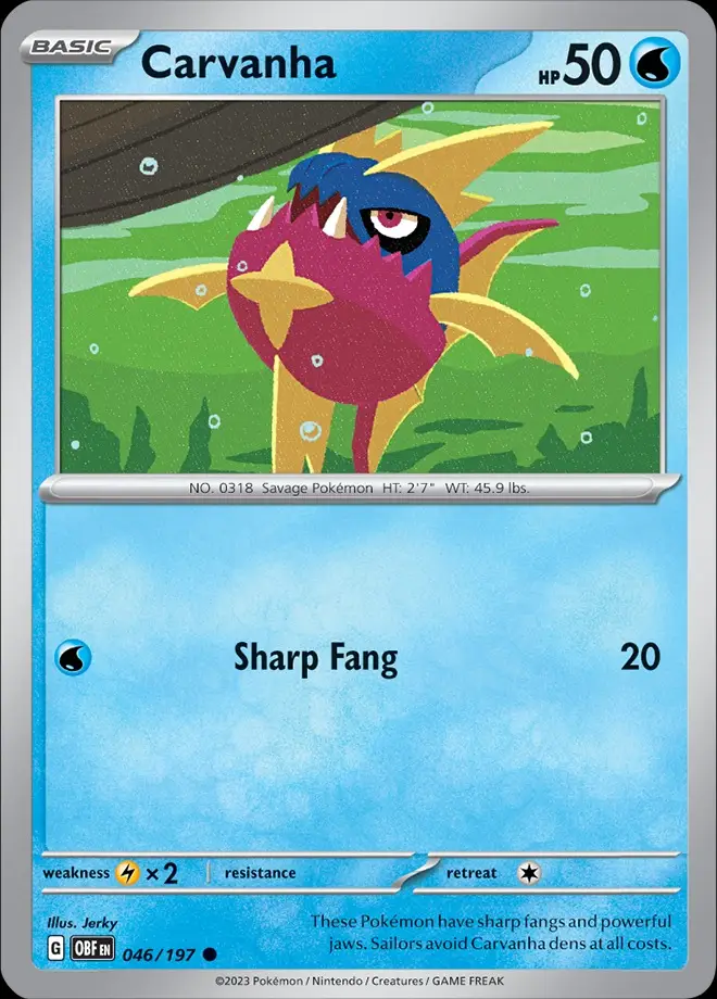 Karta Pokémon: Obsidian Flames - 046 - Carvanha