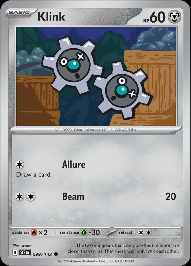 Karta Pokémon: Stellar Crown - 099 - Klink (Reverse Holo)