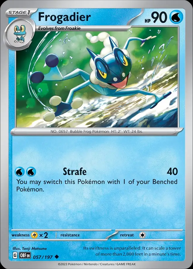 Karta Pokémon: Obsidian Flames - 057 - Frogadier (Reverse Holo)