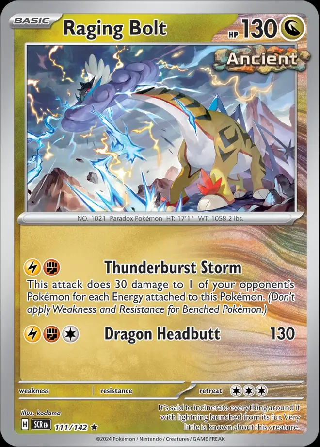 Karta Pokémon: Stellar Crown - 111 - Raging Bolt (Reverse Holo)
