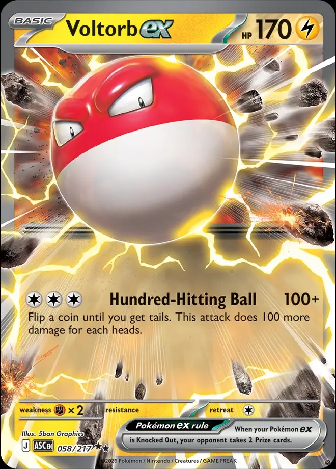 Karta Pokémon: Ascended Heroes - 058 - Voltorb ex