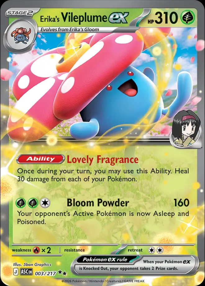 Karta Pokémon: Ascended Heroes - 003 - Erika's Vileplume ex