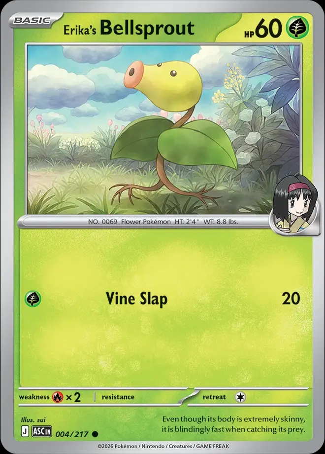 Karta Pokémon: Ascended Heroes - 004 - Erika's Bellsprout (Energy Reverse Holo)
