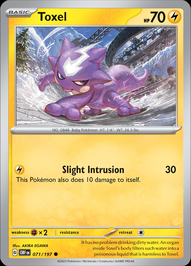 Karta Pokémon: Obsidian Flames - 071 - Toxel (Reverse Holo)