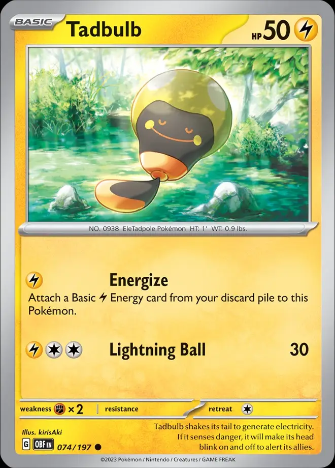Karta Pokémon: Obsidian Flames - 074 - Tadbulb