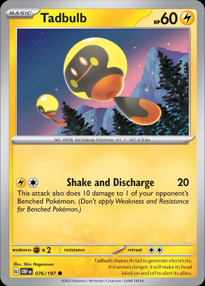 Karta Pokémon: Obsidian Flames - 076 - Tadbulb