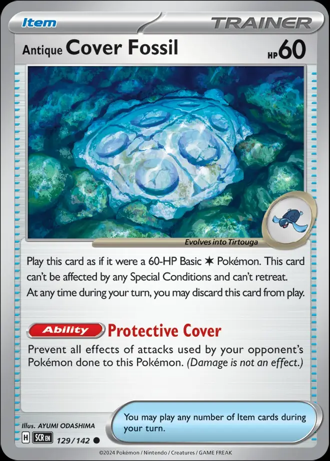 Karta Pokémon: Stellar Crown - 129 - Antique Cover Fossil (Reverse Holo)
