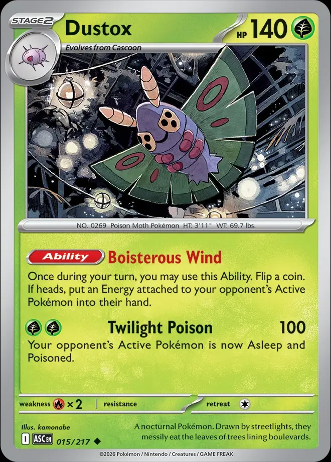 Karta Pokémon: Ascended Heroes - 015 - Dustox (Love Ball Reverse Holo)