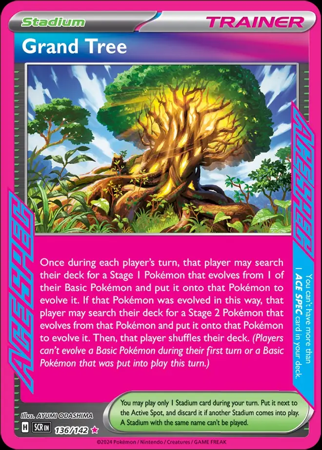 Karta Pokémon: Stellar Crown - 136 - Grand Tree (Ace Spec)