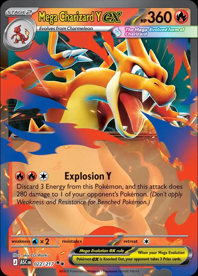 Karta Pokémon: Ascended Heroes - 022 - Mega Charizard Y ex