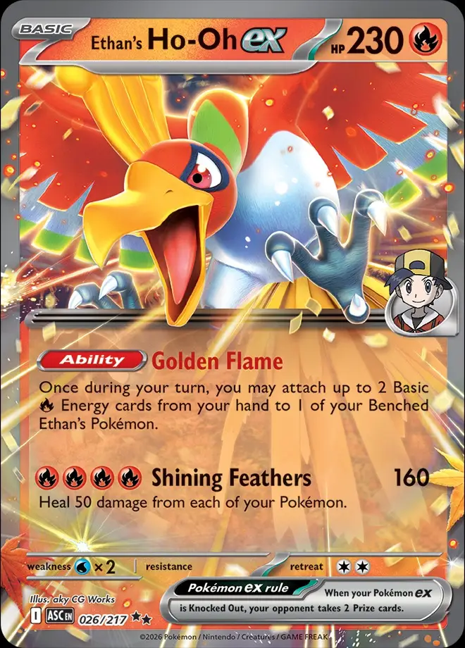 Karta Pokémon: Ascended Heroes - 026 - Ethan's Ho-Oh ex