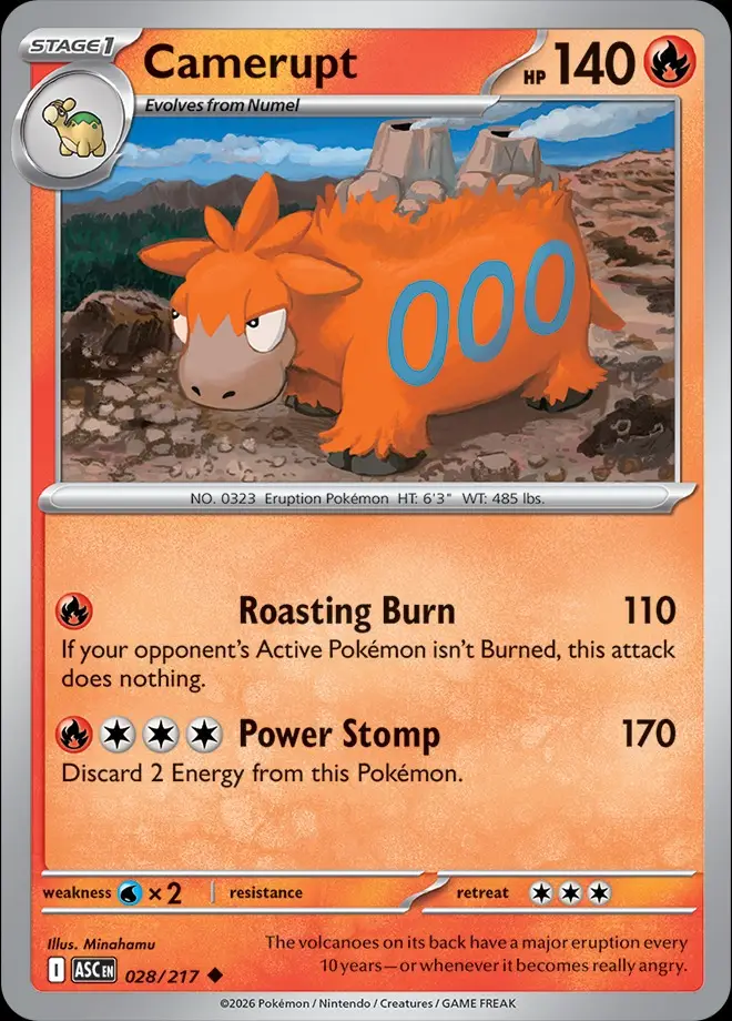 Karta Pokémon: Ascended Heroes - 028 - Camerupt