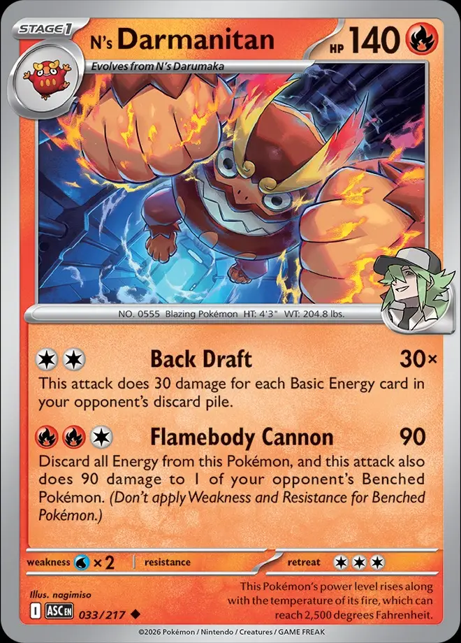 Karta Pokémon: Ascended Heroes - 033 - N's Darmanitan