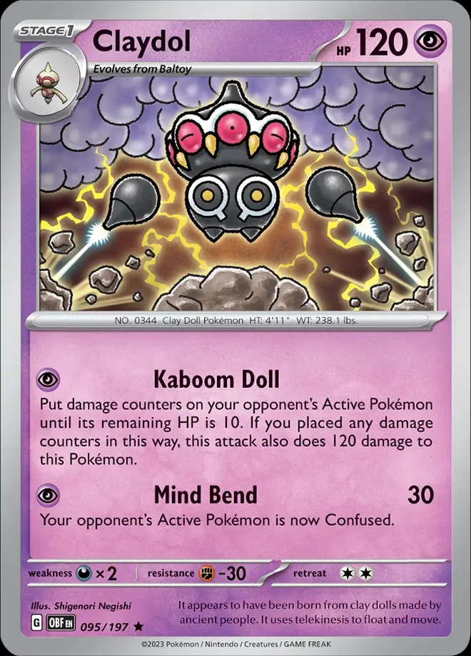 Karta Pokémon: Obsidian Flames - 095 - Claydol (Holo)