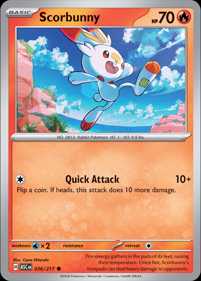 Karta Pokémon: Ascended Heroes - 036 - Scorbunny