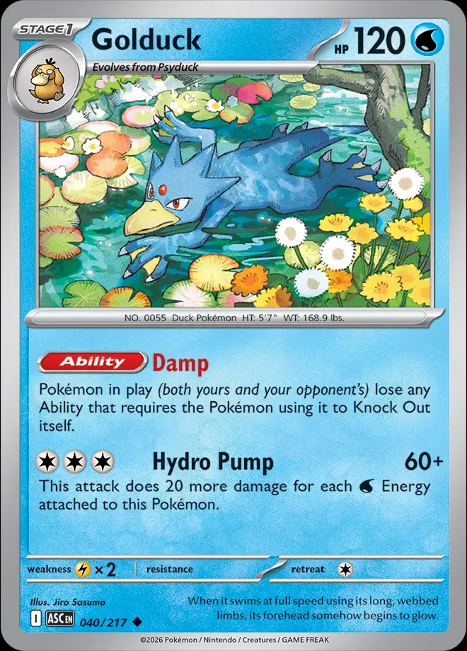 Karta Pokémon: Ascended Heroes - 040 - Golduck