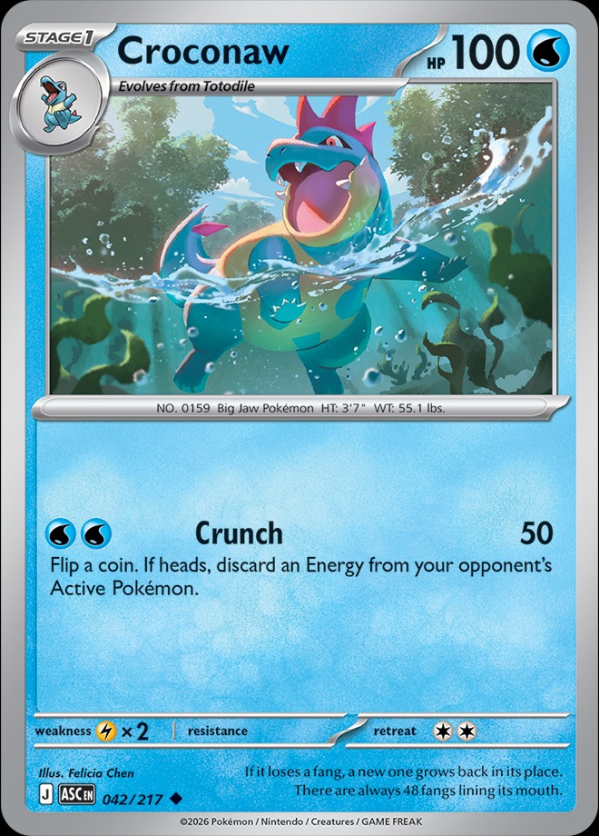 Karta Pokémon: Ascended Heroes - 042 - Croconaw
