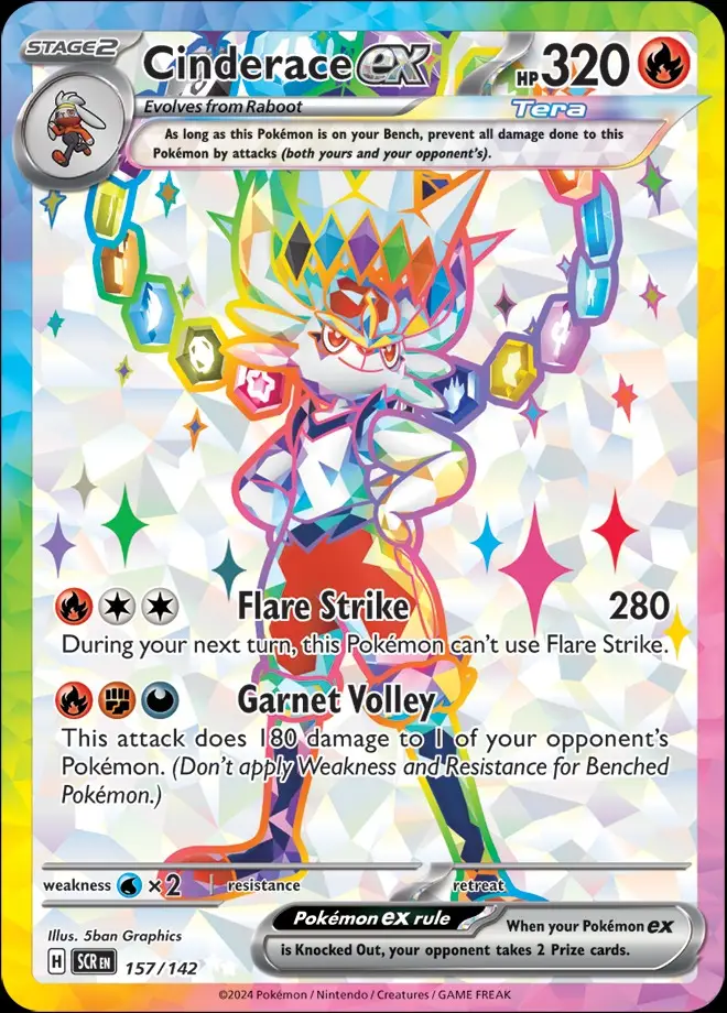 Karta Pokémon: Stellar Crown - 157 - Cinderace ex