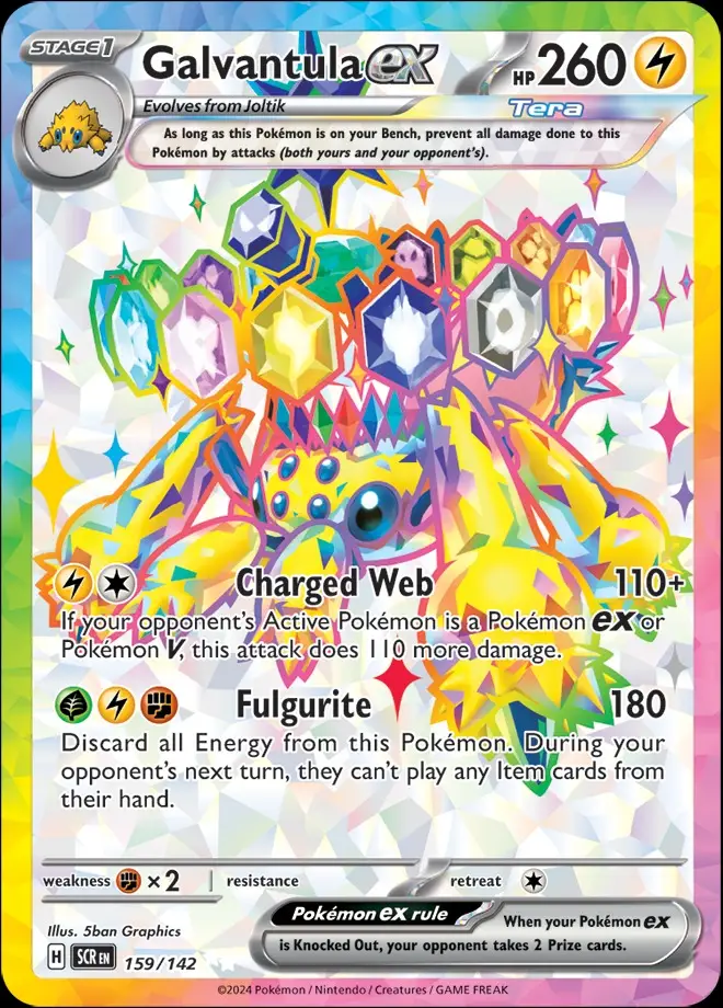 Karta Pokémon: Stellar Crown - 159 - Galvantula ex