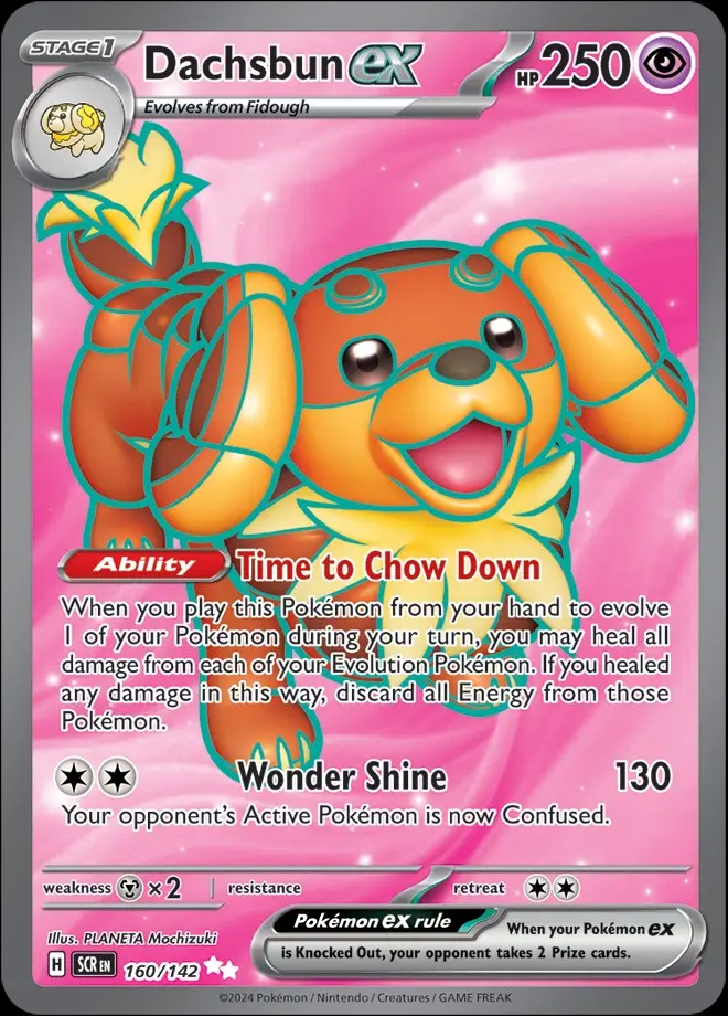 Karta Pokémon: Stellar Crown - 160 - Dachsbun ex