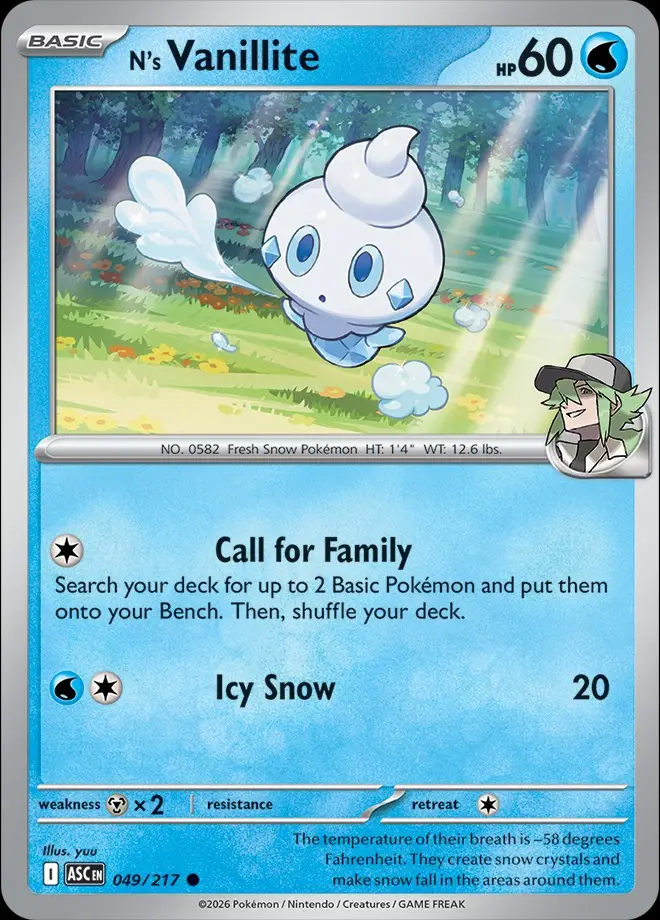 Karta Pokémon: Ascended Heroes - 049 - N's Vanillite