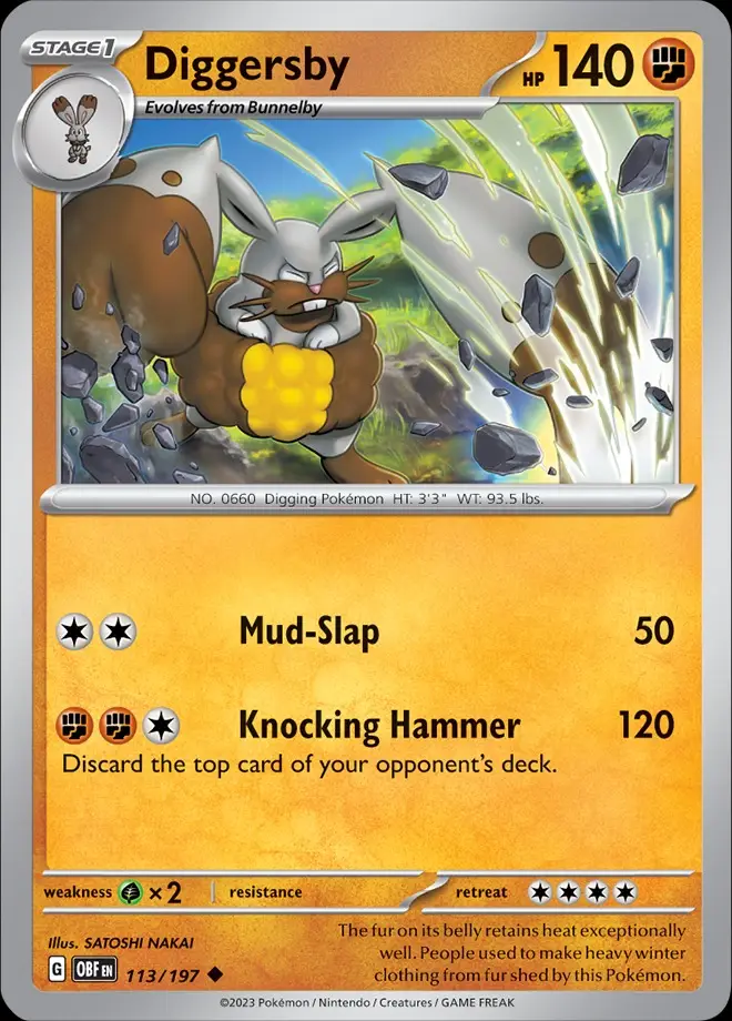 Karta Pokémon: Obsidian Flames - 113 - Diggersby (Reverse Holo)
