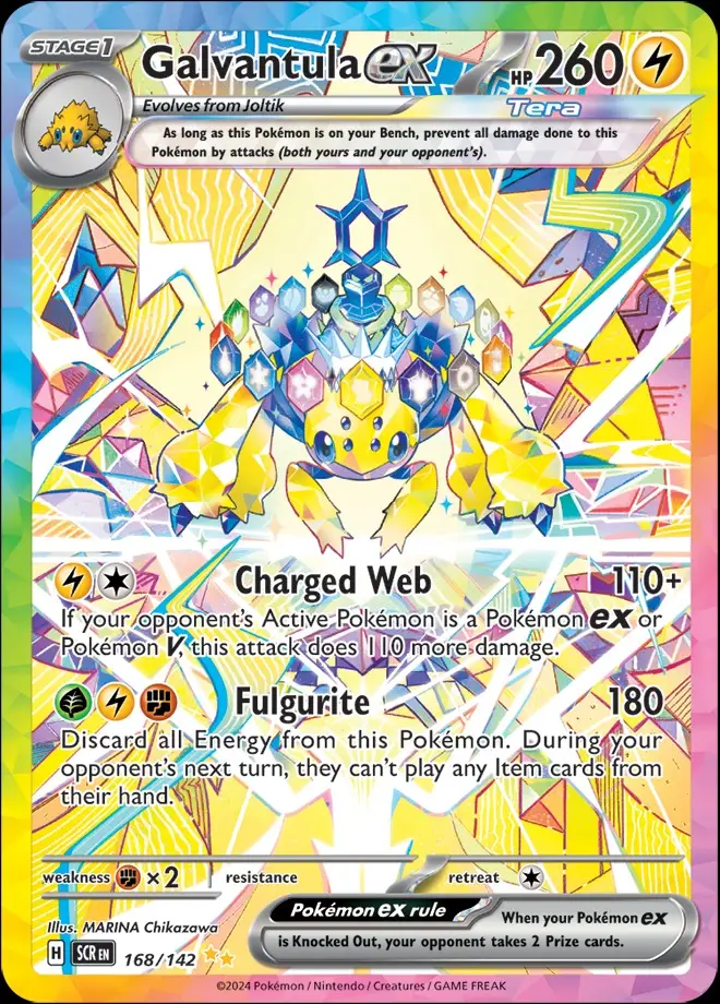 Karta Pokémon: Stellar Crown - 168 - Galvantula ex
