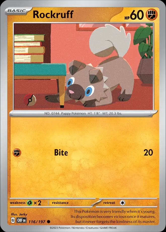 Karta Pokémon: Obsidian Flames - 116 - Rockruff