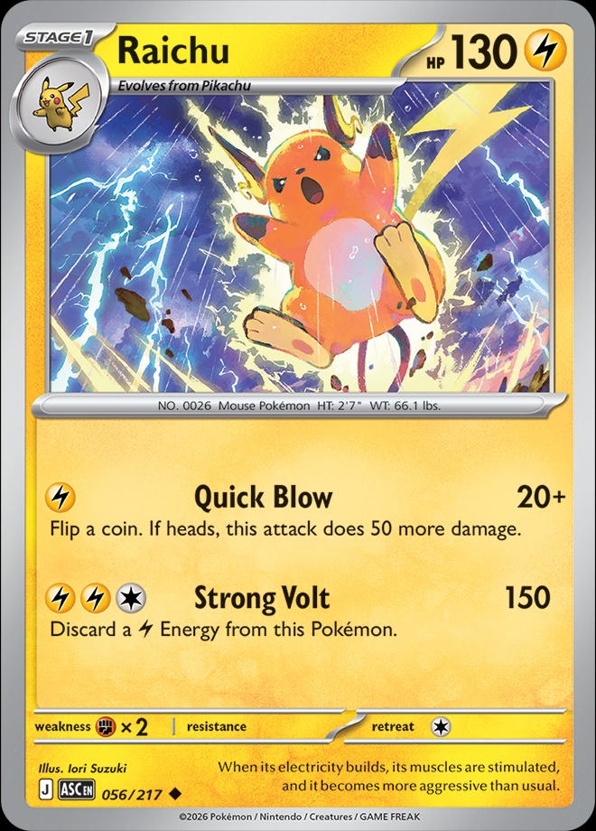 Karta Pokémon: Ascended Heroes - 056 - Raichu