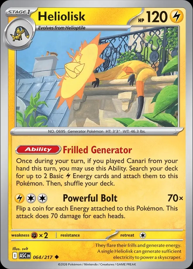 Karta Pokémon: Ascended Heroes - 064 - Heliolisk