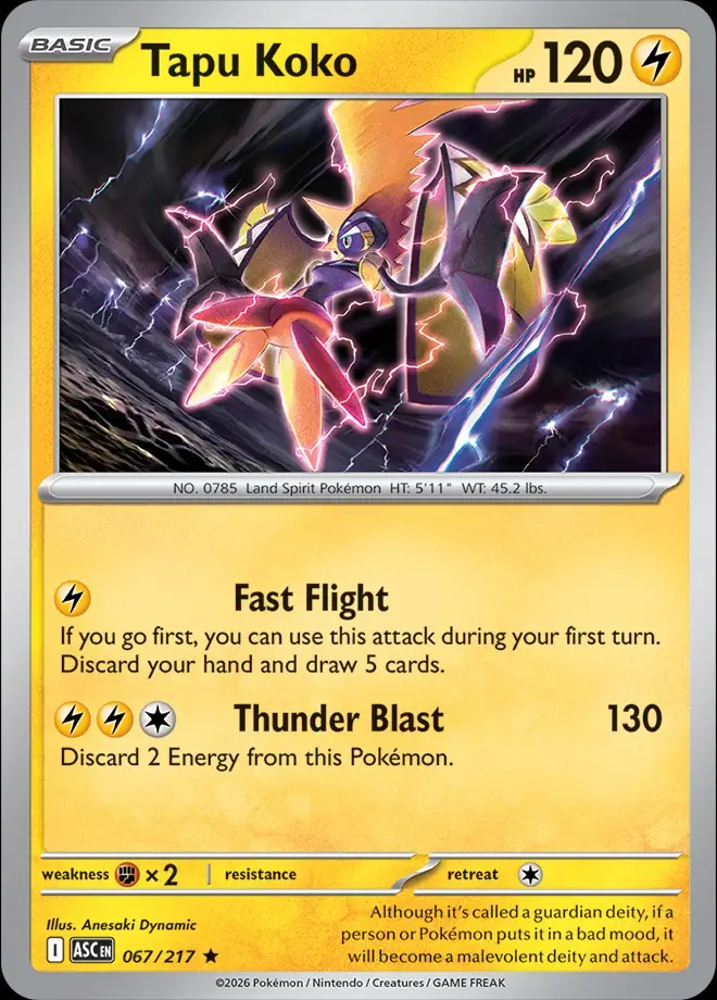 Karta Pokémon: Ascended Heroes - 067 - Tapu Koko