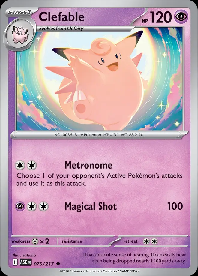 Karta Pokémon: Ascended Heroes - 075 - Clefable