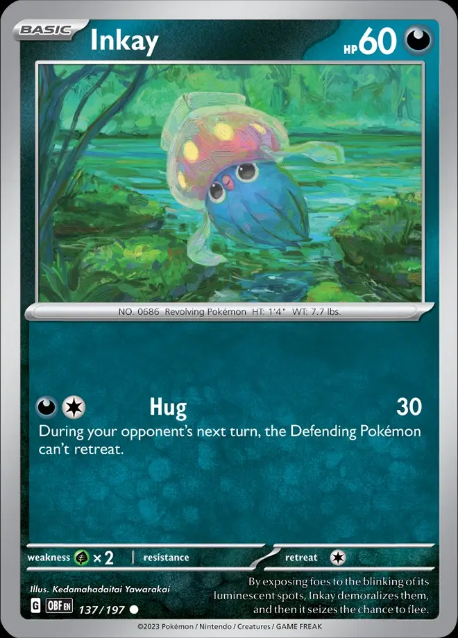 Karta Pokémon: Obsidian Flames - 137 - Inkay (Reverse Holo)
