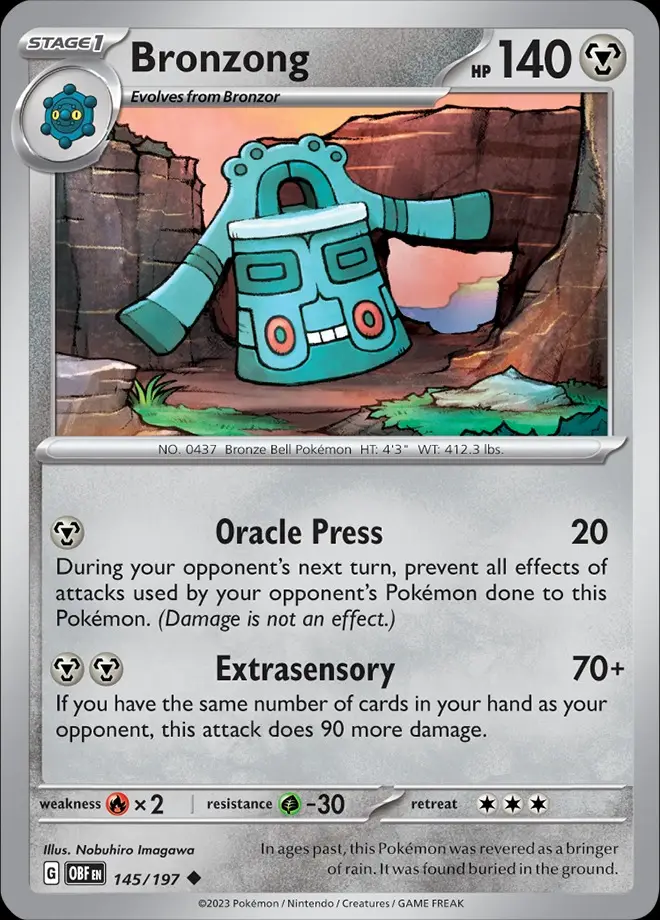 Karta Pokémon: Obsidian Flames - 145 - Bronzong (Reverse Holo)