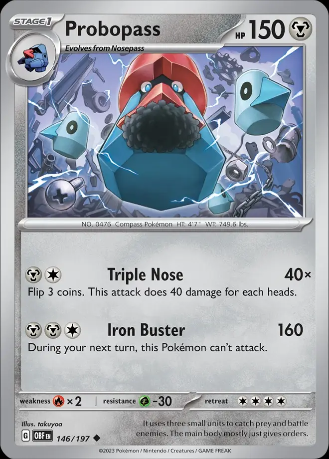 Karta Pokémon: Obsidian Flames - 146 - Probopass (Reverse Holo)