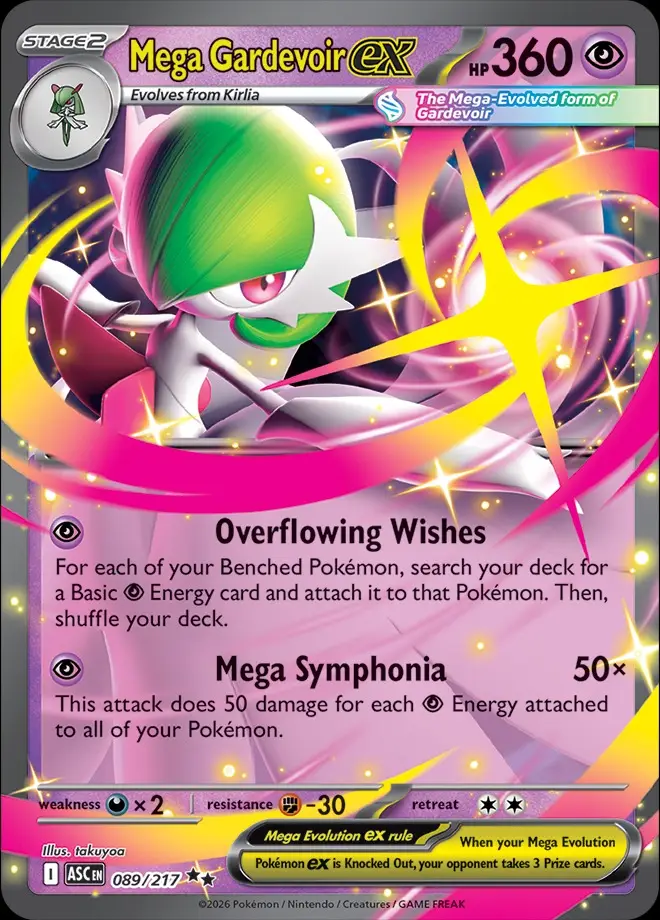 Karta Pokémon: Ascended Heroes - 089 - Mega Gardevoir ex