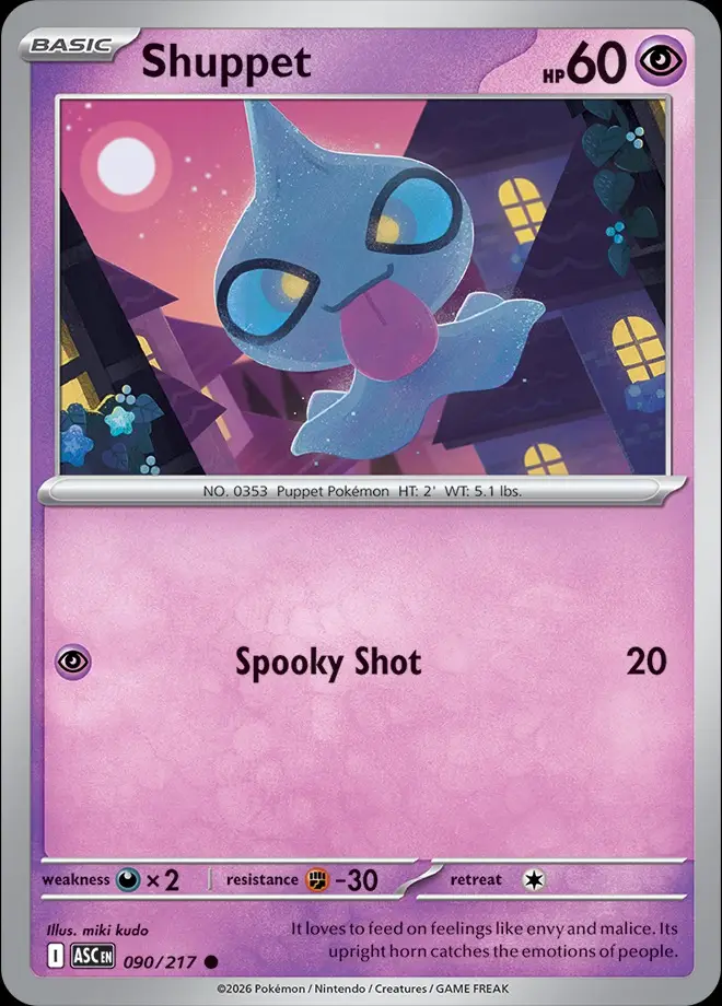 Karta Pokémon: Ascended Heroes - 090 - Shuppet