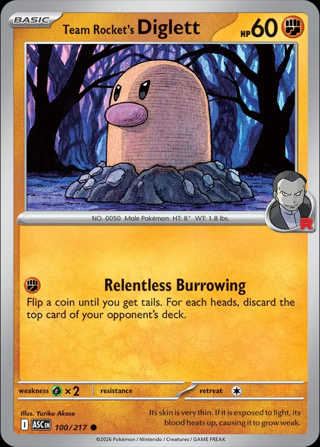 Karta Pokémon: Ascended Heroes - 100 - Team Rocket's Diglett