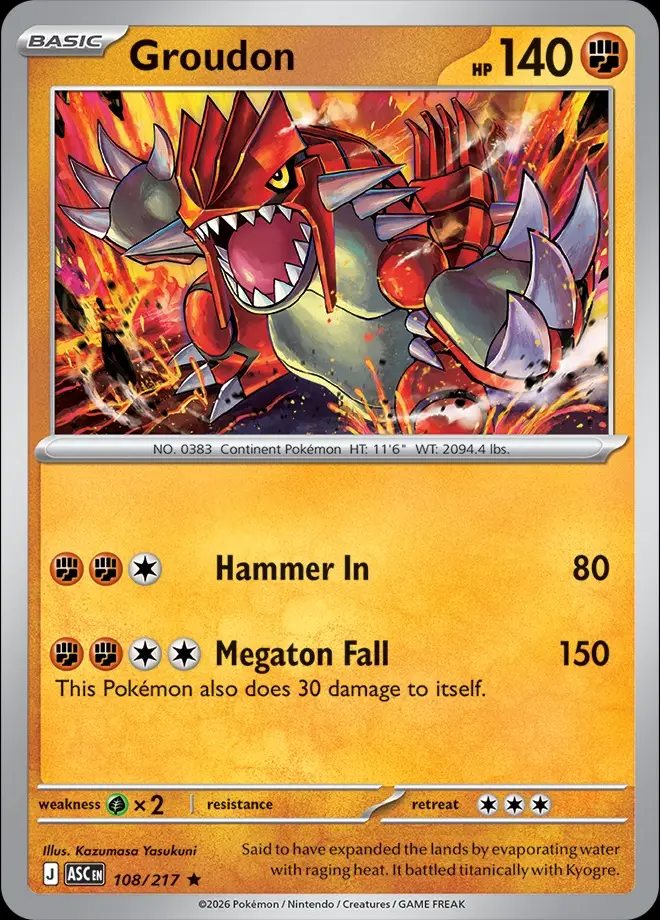 Karta Pokémon: Ascended Heroes - 108 - Groudon
