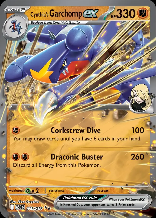 Karta Pokémon: Ascended Heroes - 111 - Cynthia's Garchomp ex