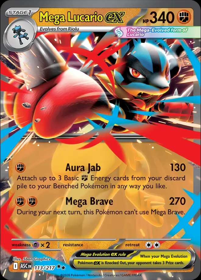Karta Pokémon: Ascended Heroes - 113 - Mega Lucario ex